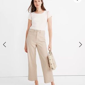 Madewell Slime-Wide Emmett Pants in Gingham Check